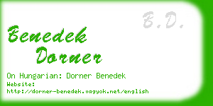 benedek dorner business card